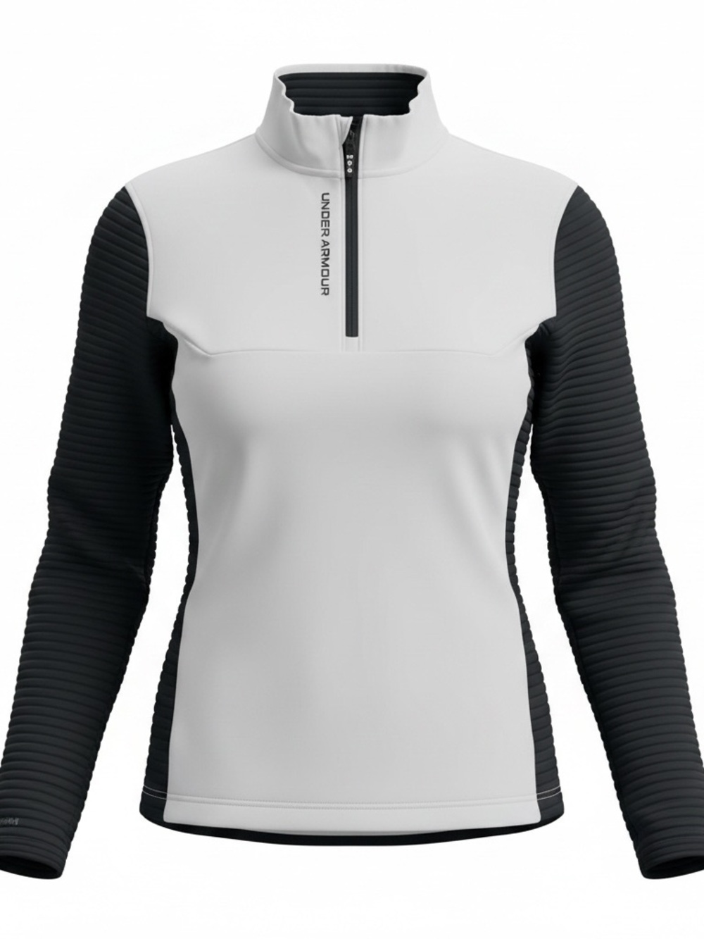 Under Armour light blue and Black Ribbed-Sleeve Quarter Zip